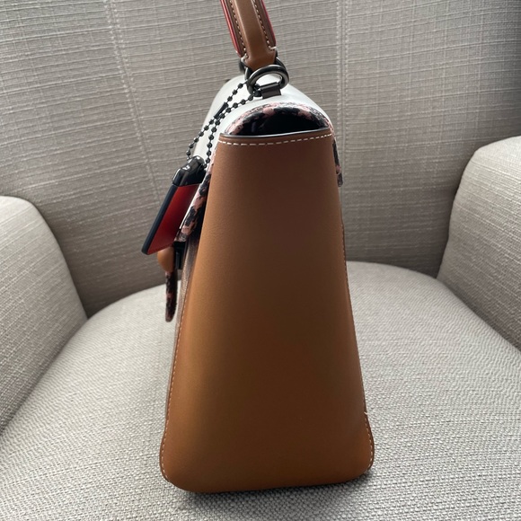 COACH COURIER CARRYALL IN COLORBLOCK LEATHER WITH SNAKESKIN DETAIL - Picture 8 of 16